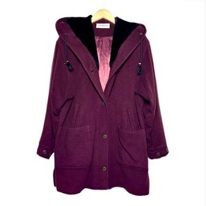 Henry White Hooded Cashmere & Wool Trench Coat